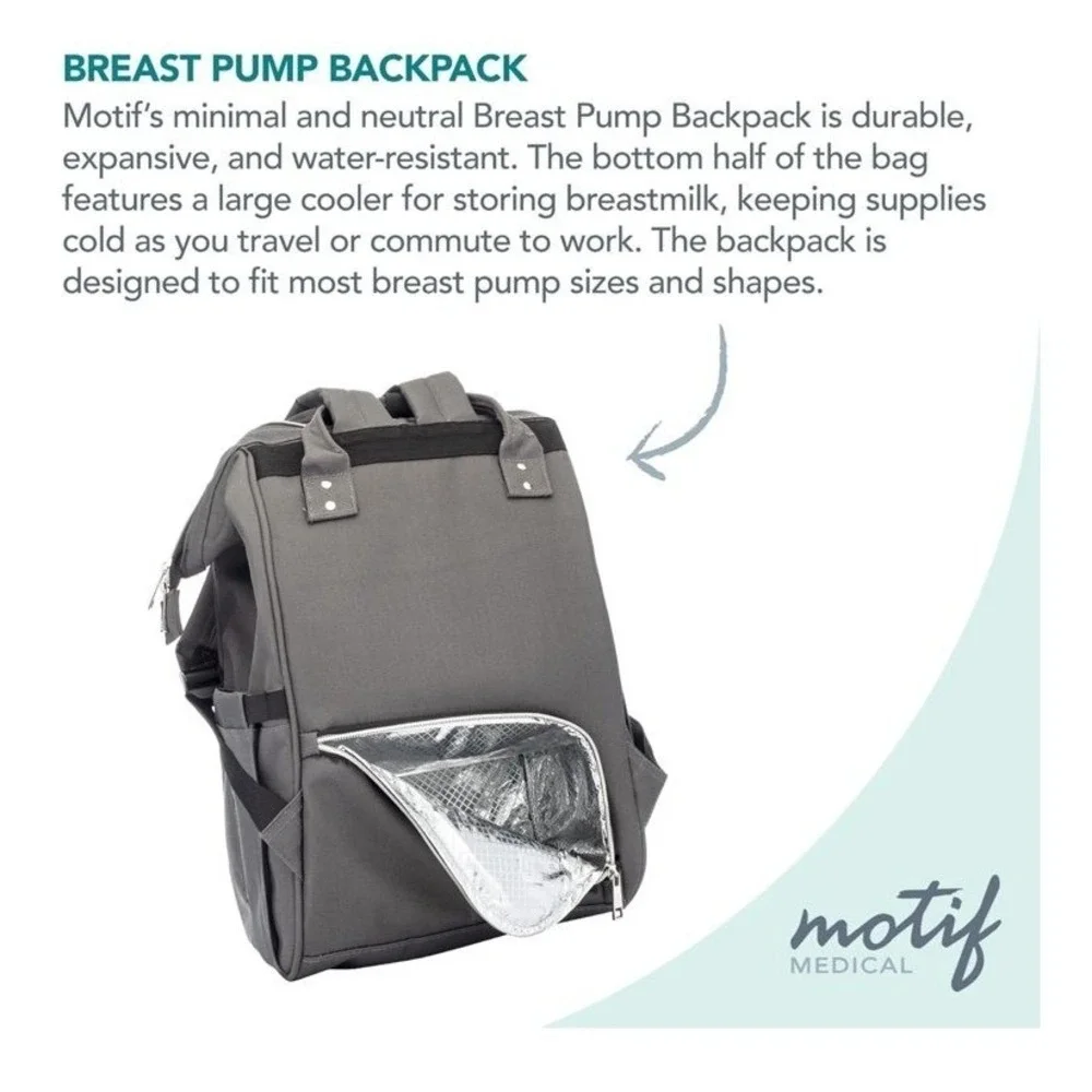 Motif‎ Backpack Gray Insulated Cooler Diaper Bag Travel